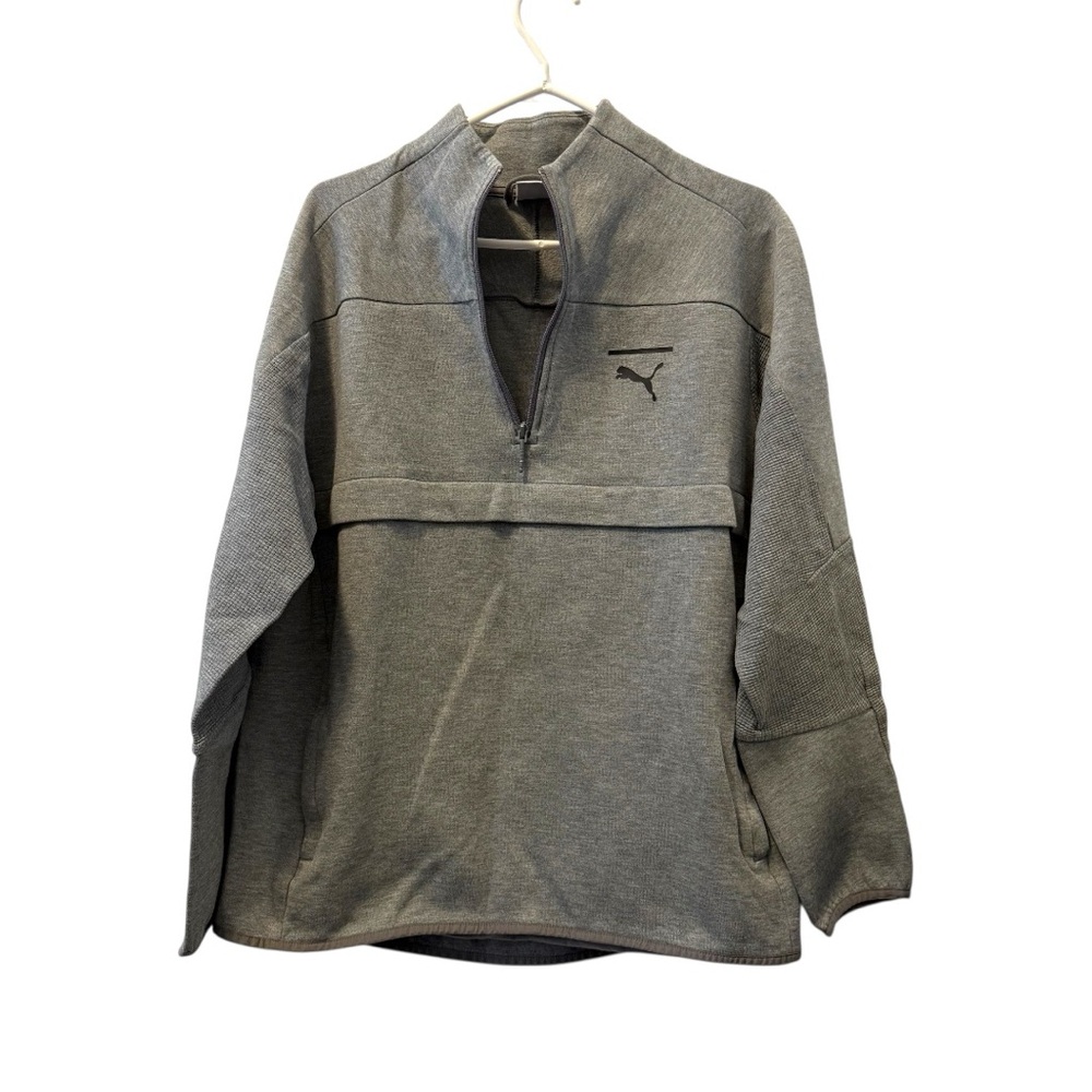 Puma Men's Gray Quarter-Zip Pullover Size L